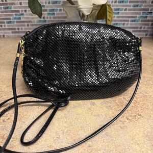 Whiting & Davis vintage black metal mesh purse